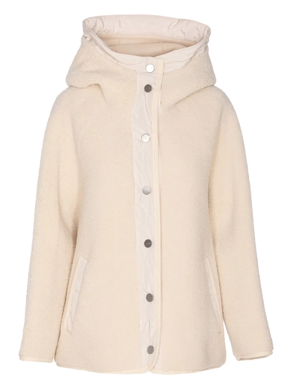 PINKO hooded shearling-effect jacket Beige