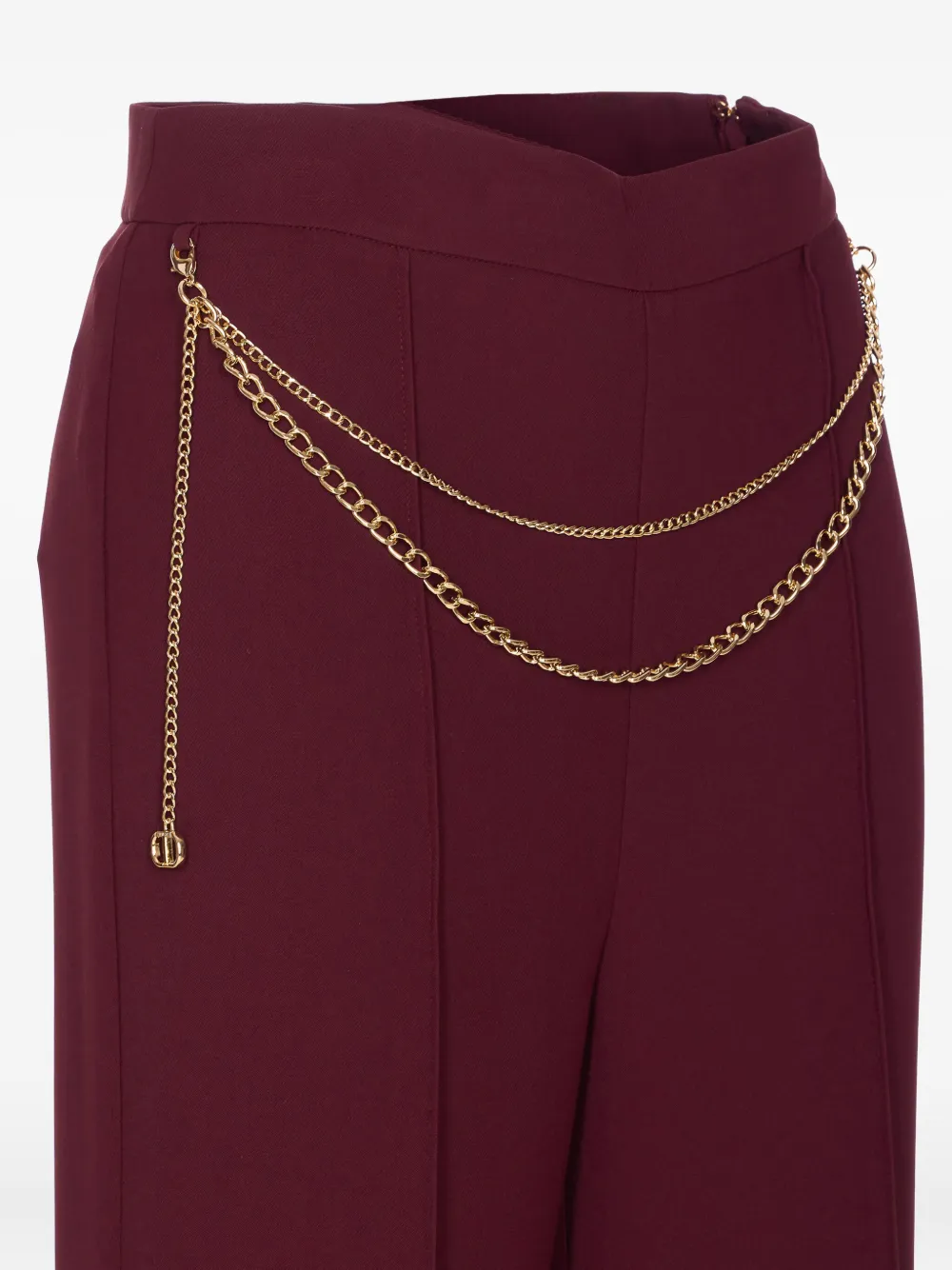 TWINSET chain-embellished trousers Rood