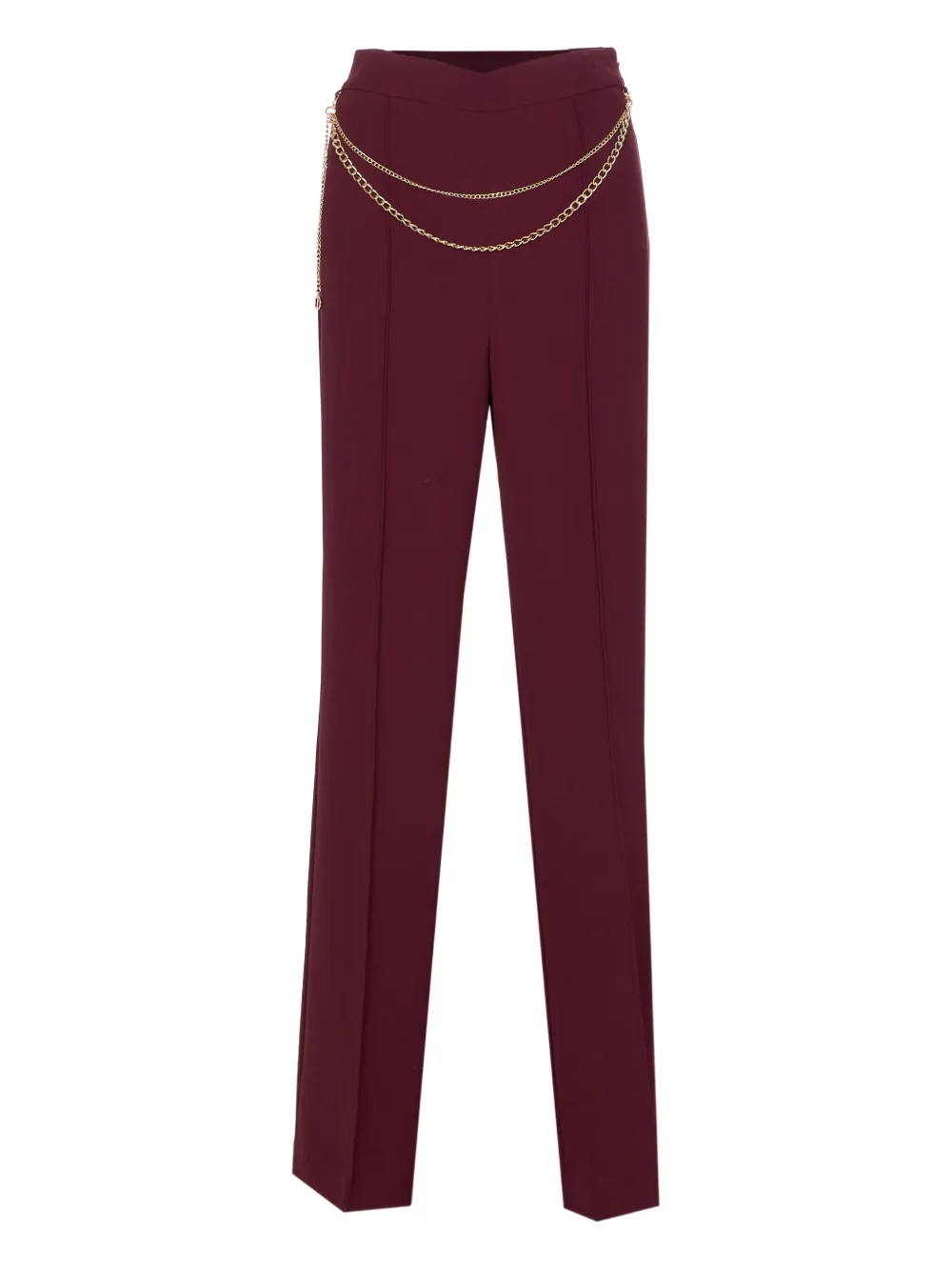 TWINSET chain-embellished trousers Rood