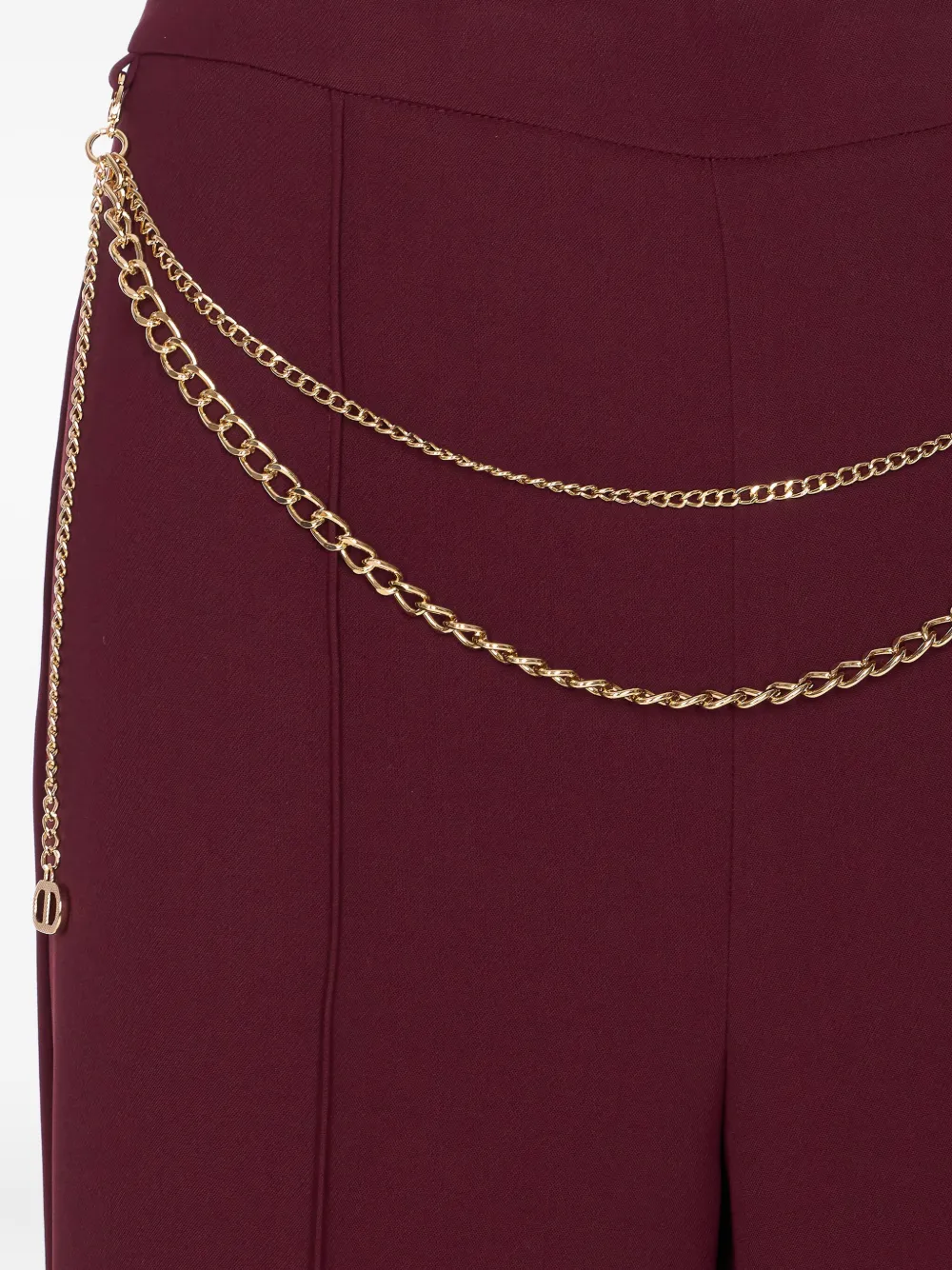 TWINSET chain-embellished trousers Rood