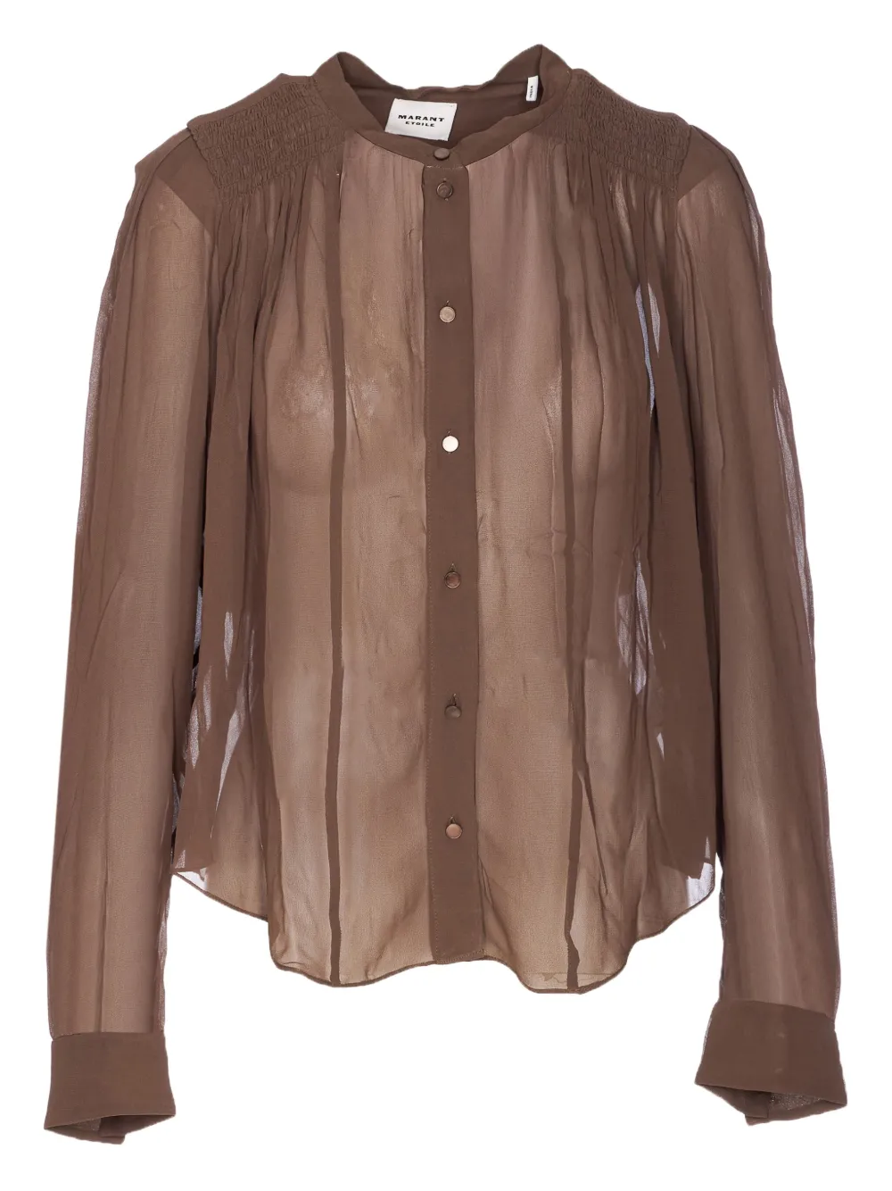 MARANT ÉTOILE button-front sheer shirt | Brown | Image 1