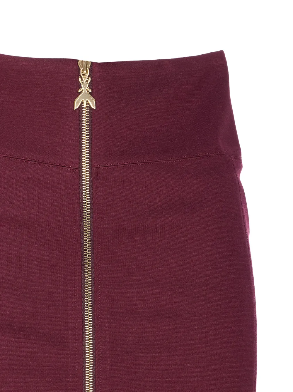 Patrizia Pepe logo-embellished zip-front midi skirt Rood