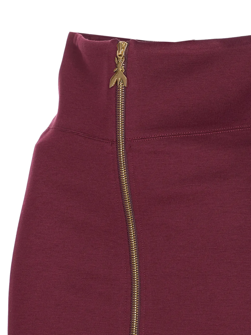 Patrizia Pepe logo-embellished zip-front midi skirt Rood