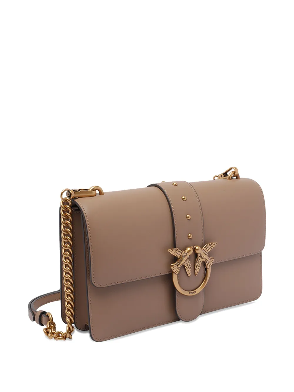 PINKO Classic Love One flap shoulder bag Beige