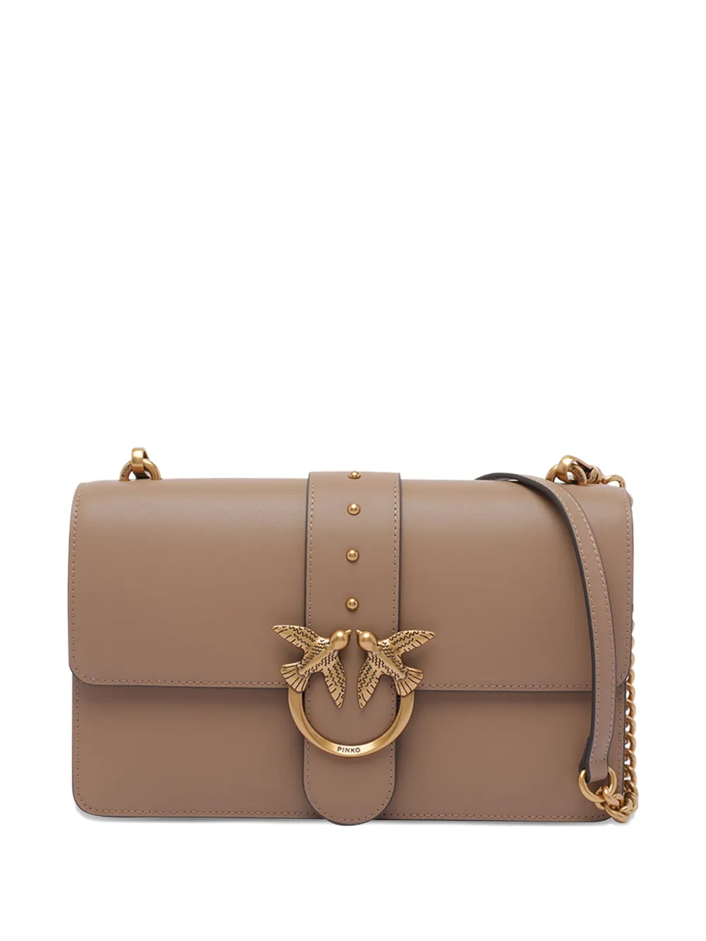 PINKO Classic Love One flap shoulder bag Beige