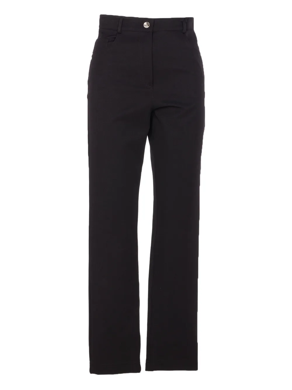 Patrizia Pepe logo-patch button trousers Zwart