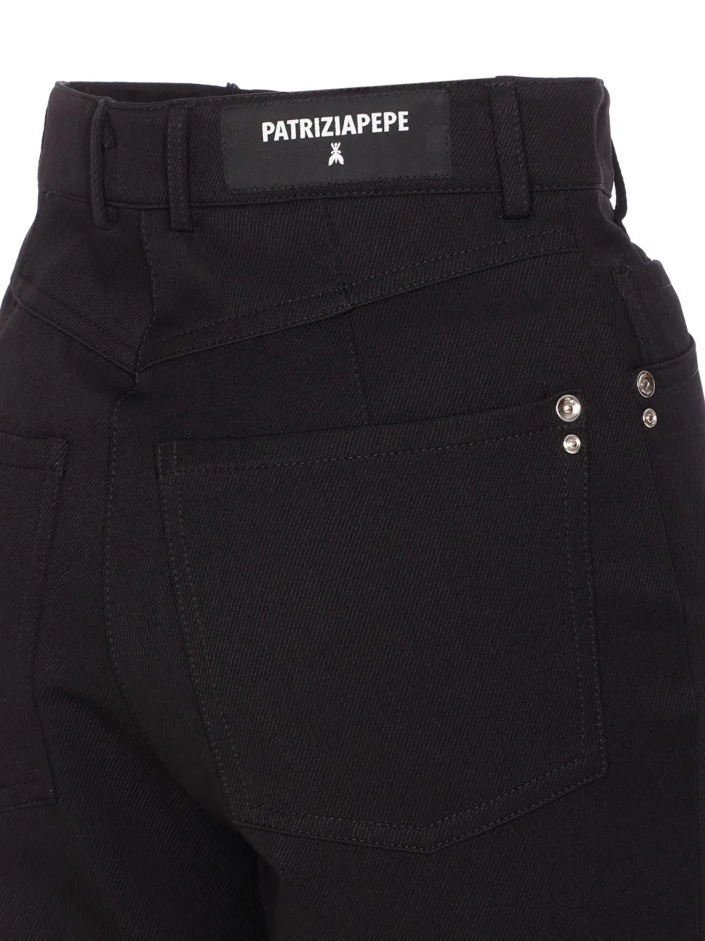 Patrizia Pepe logo-patch button trousers Zwart