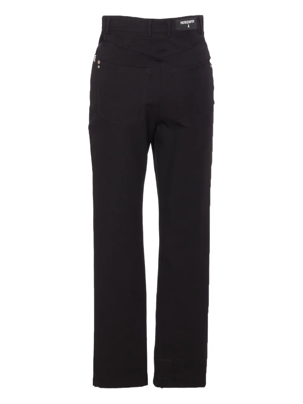 Patrizia Pepe logo-patch button trousers Zwart