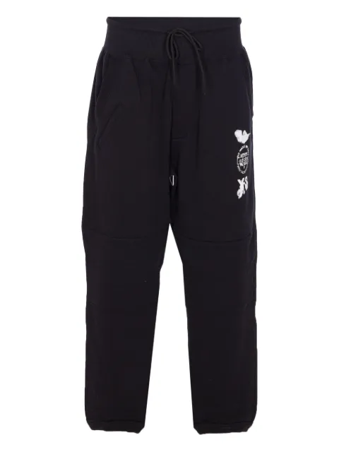 Y-3 graphic-logo cuffed trousers