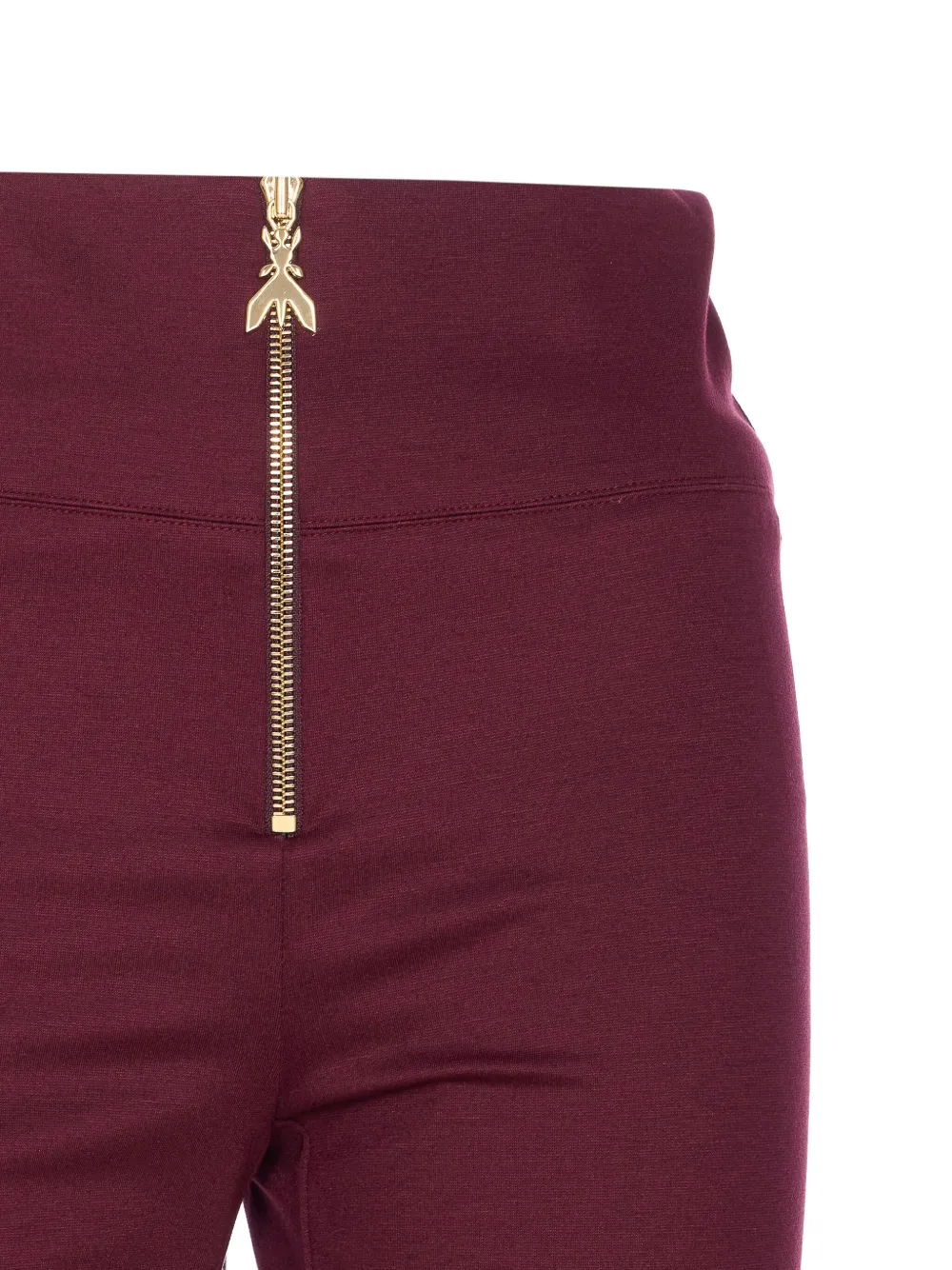 Patrizia Pepe logo front-zip trousers Rood