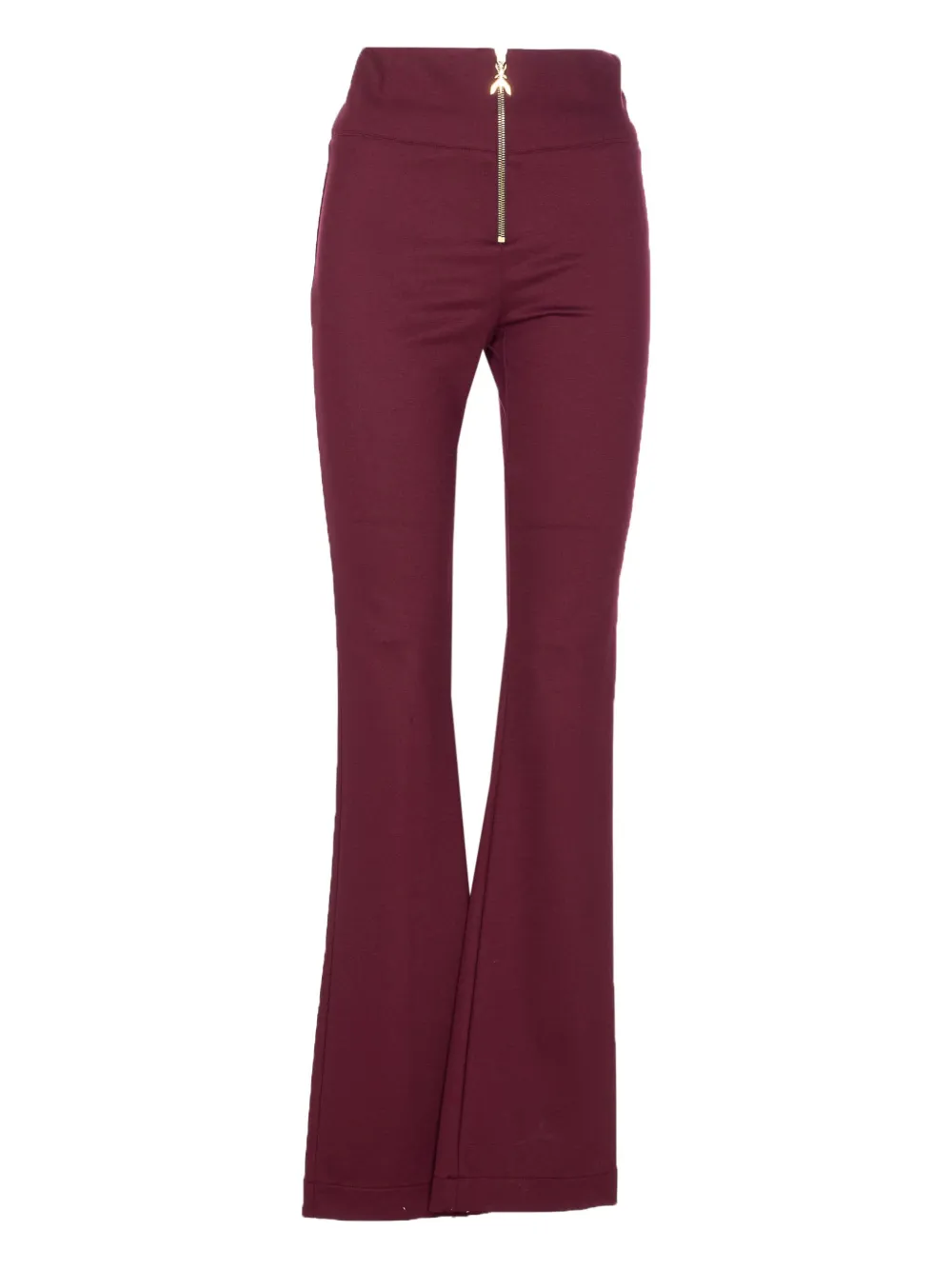 Patrizia Pepe logo front-zip trousers Rood