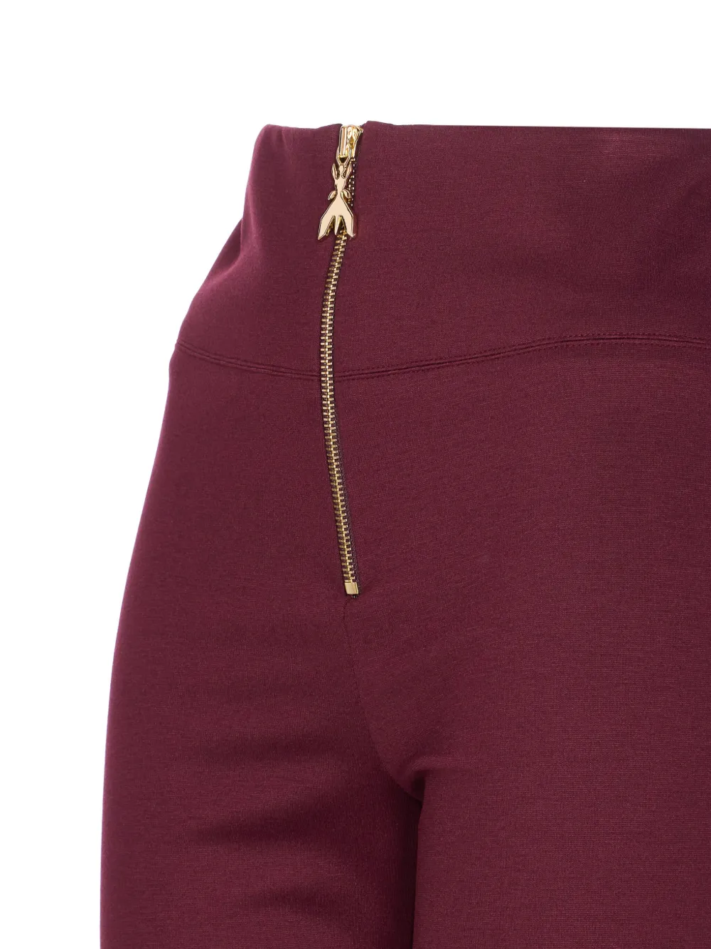 Patrizia Pepe logo front-zip trousers Rood