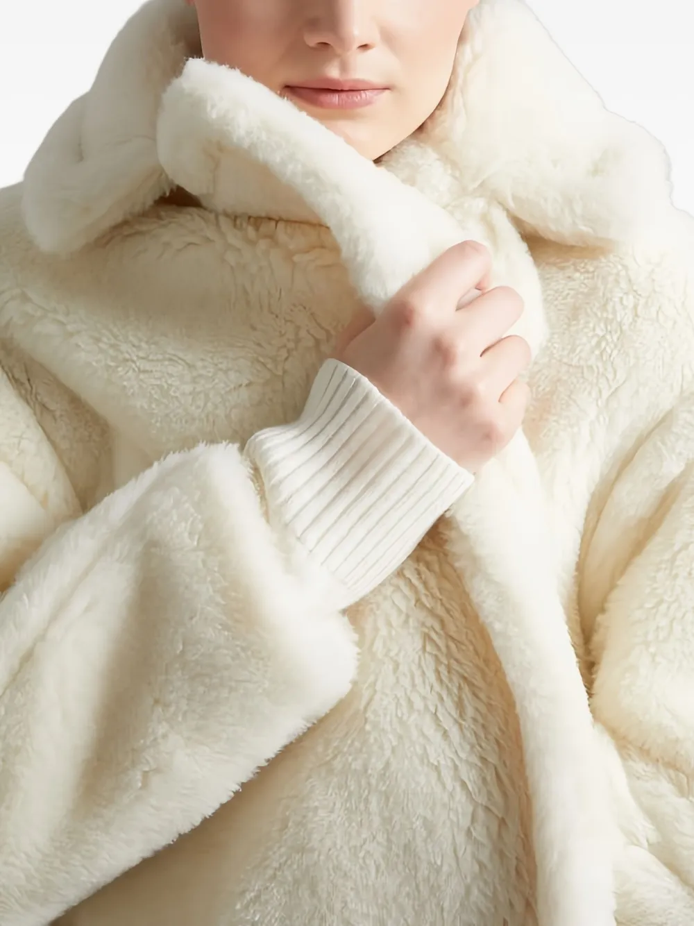 Max Mara Teddy Bear Icon double-breasted coat Wit
