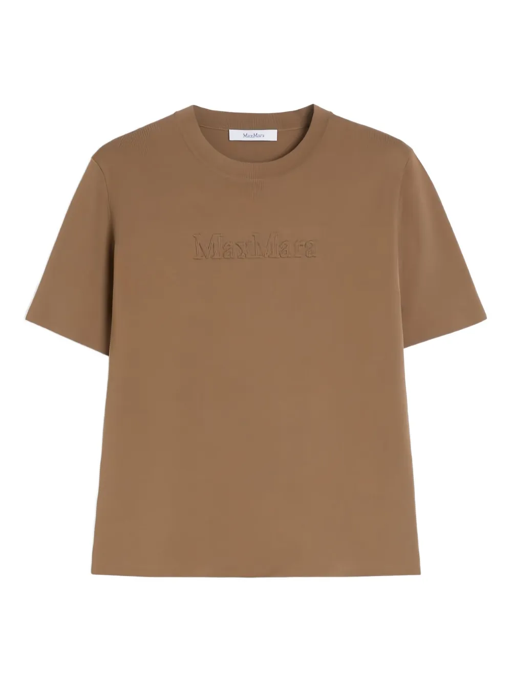 Max Mara Adelio Embossed-logo Short-sleeve T-shirt In Brown