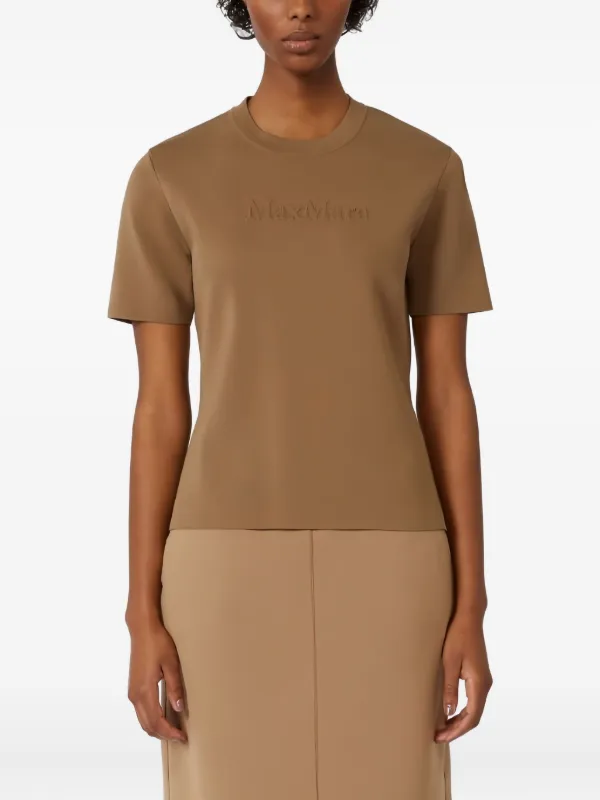 ラグジュアリーT【Max Mara】アデリオ エンボスロゴ Tシャツ Max Mara Adelio エンボスロゴ Tシャツ | ブラウン | FARFETCH JP