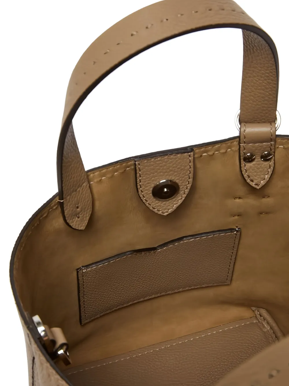 Max Mara Stitch-detail Bucket Handbag In Brown