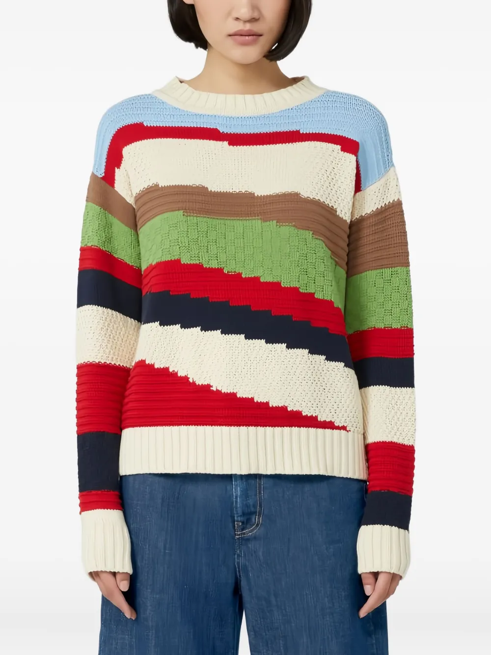 Weekend Max Mara Inlaid cotton sweater Beige