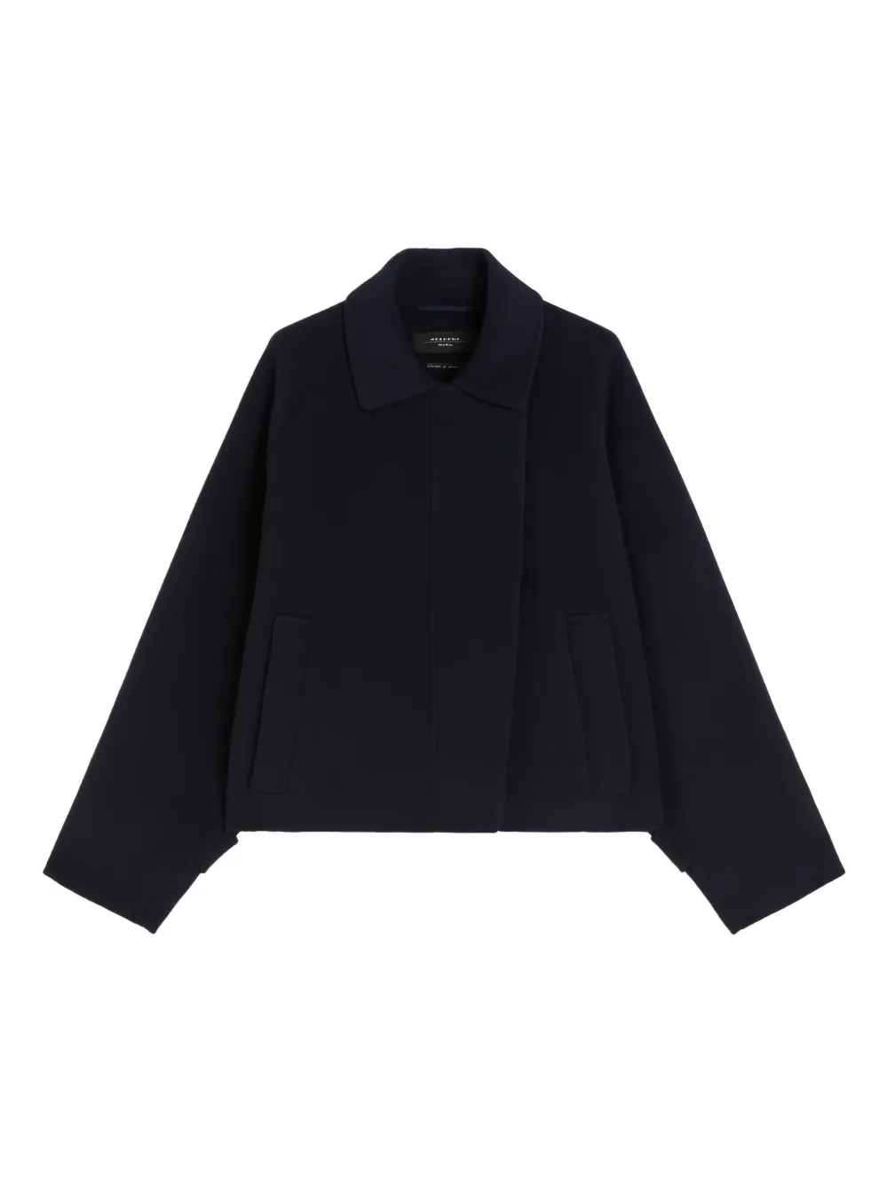 Weekend Max Mara Wool Broadcloth Cropped Coat In Blue