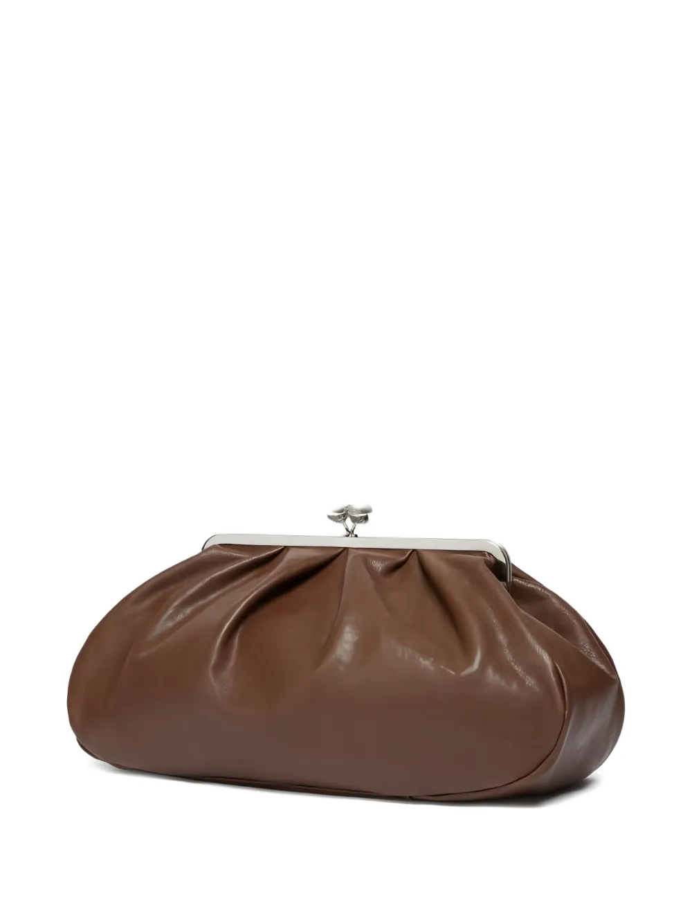 Weekend Max Mara Large Pasticcino Leather Clutch Bag In Brown