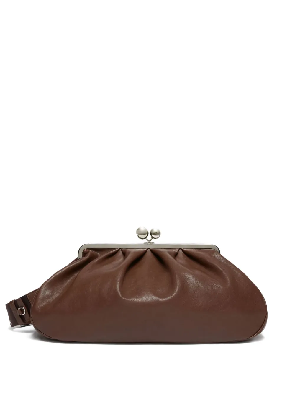 Weekend Max Mara Large Pasticcino Leather Clutch Bag In Brown