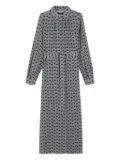 Weekend Max Mara printed silk maxi shirt dress - Blue