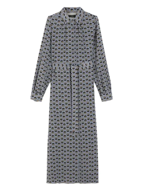 Weekend Max Mara printed silk maxi shirt dress