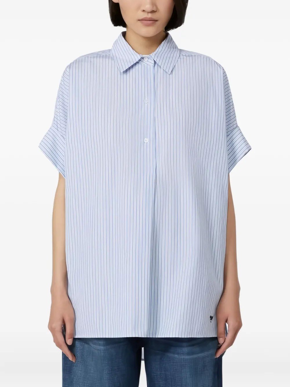 Weekend Max Mara striped-pattern short-sleeve shirt Blauw