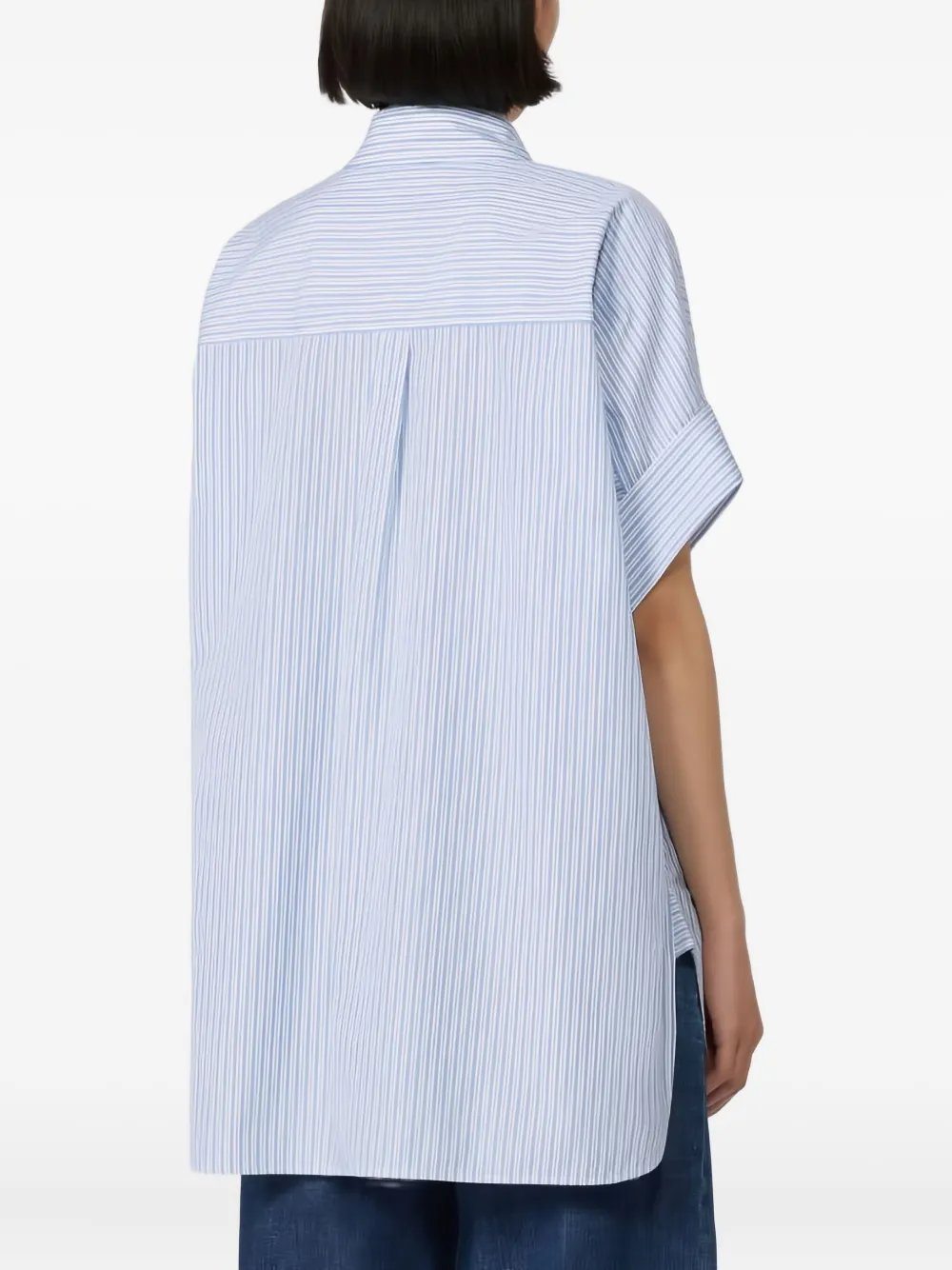 Weekend Max Mara striped-pattern short-sleeve shirt Blauw