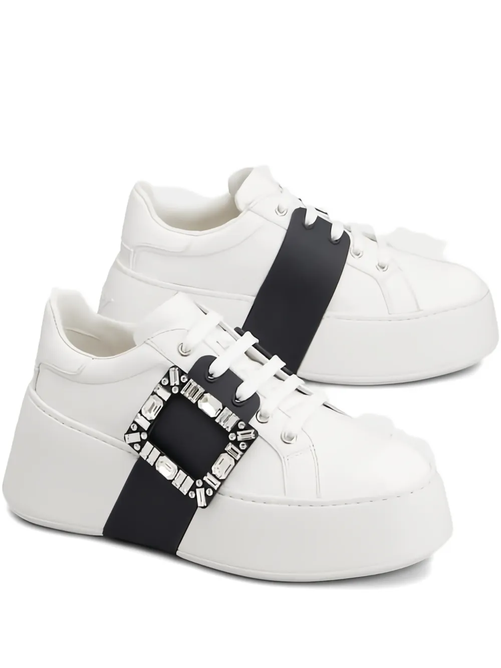 Roger Vivier  Viv' Skate buckle-embellished sneakers | White | Image 1