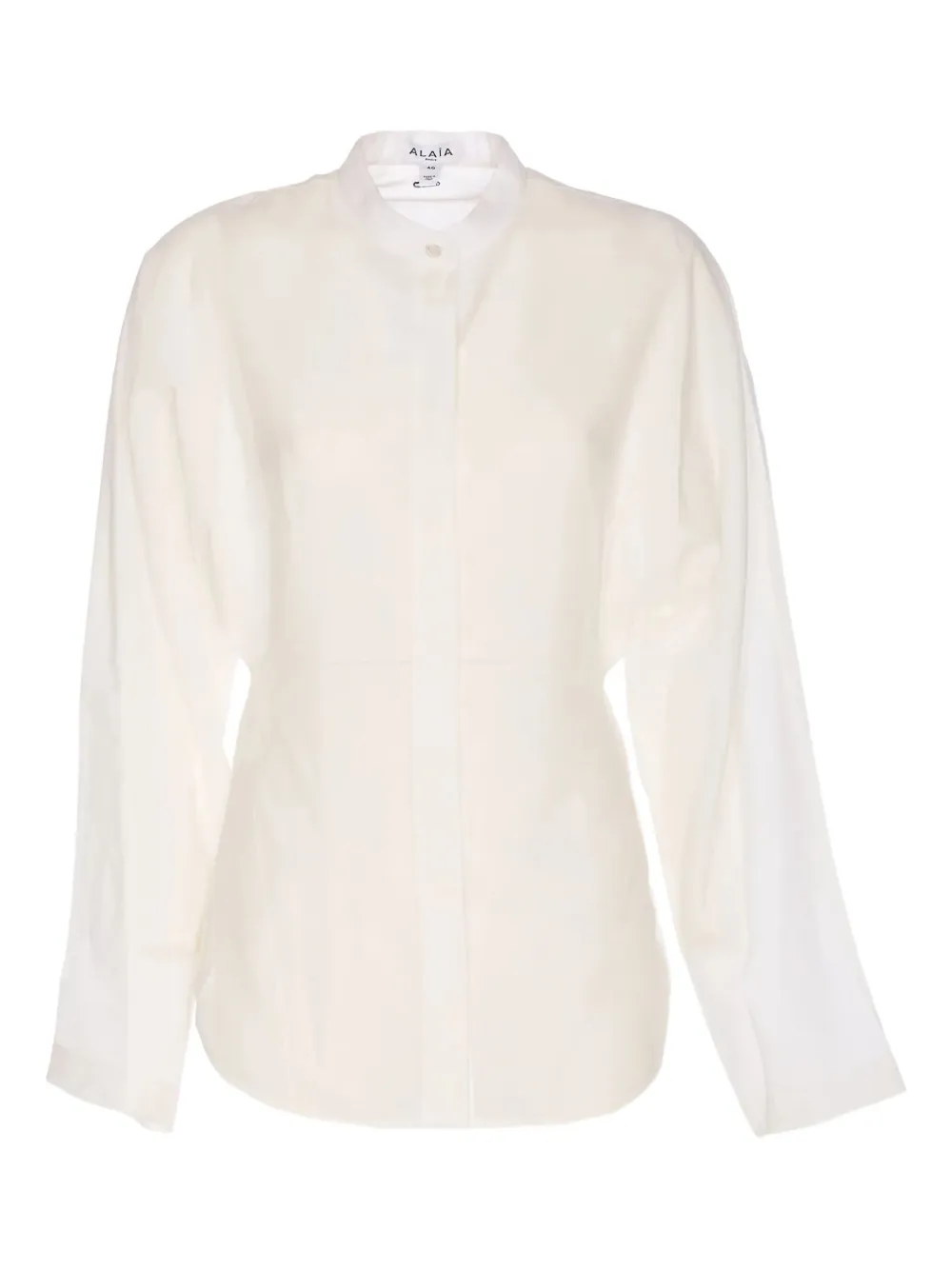 Alaïa round-hem mandarin-collar blouse | White | Image 1