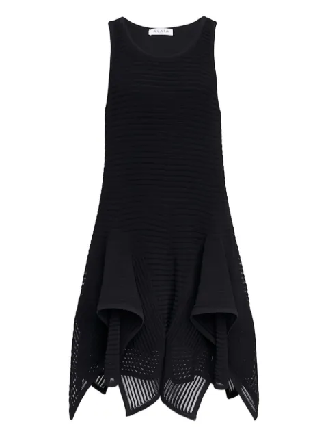 Alaïa vestido midi sin mangas con volantes