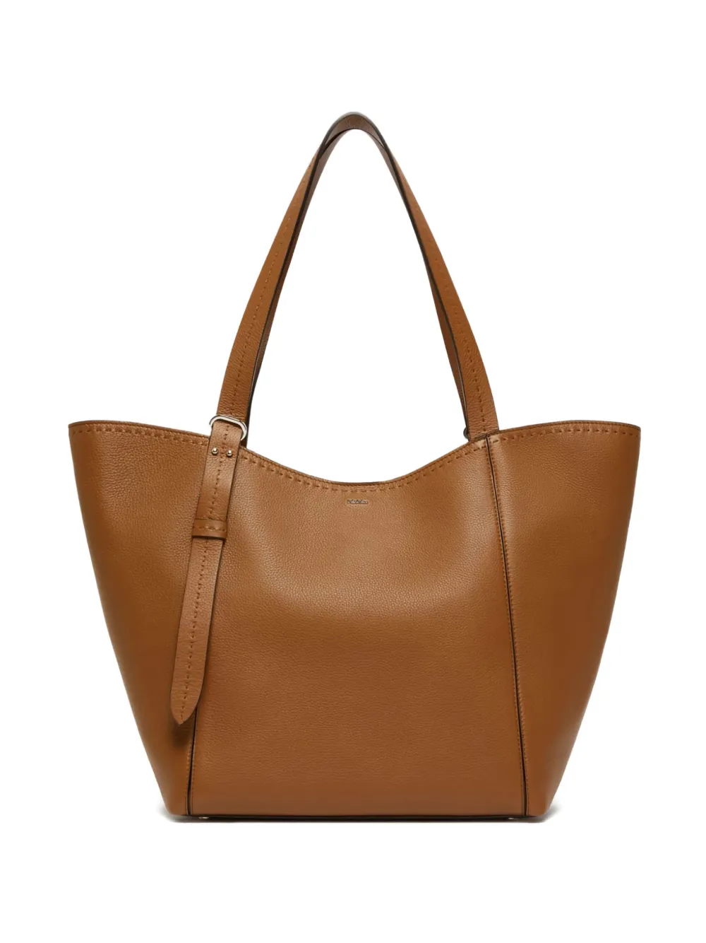 Max Mara Large Leather Tote Bag In Brown