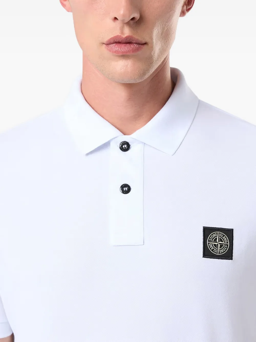 Stone Island Piqué poloshirt Wit