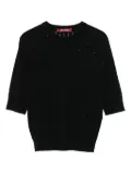 Max Mara open-knit short-sleeve top - Black