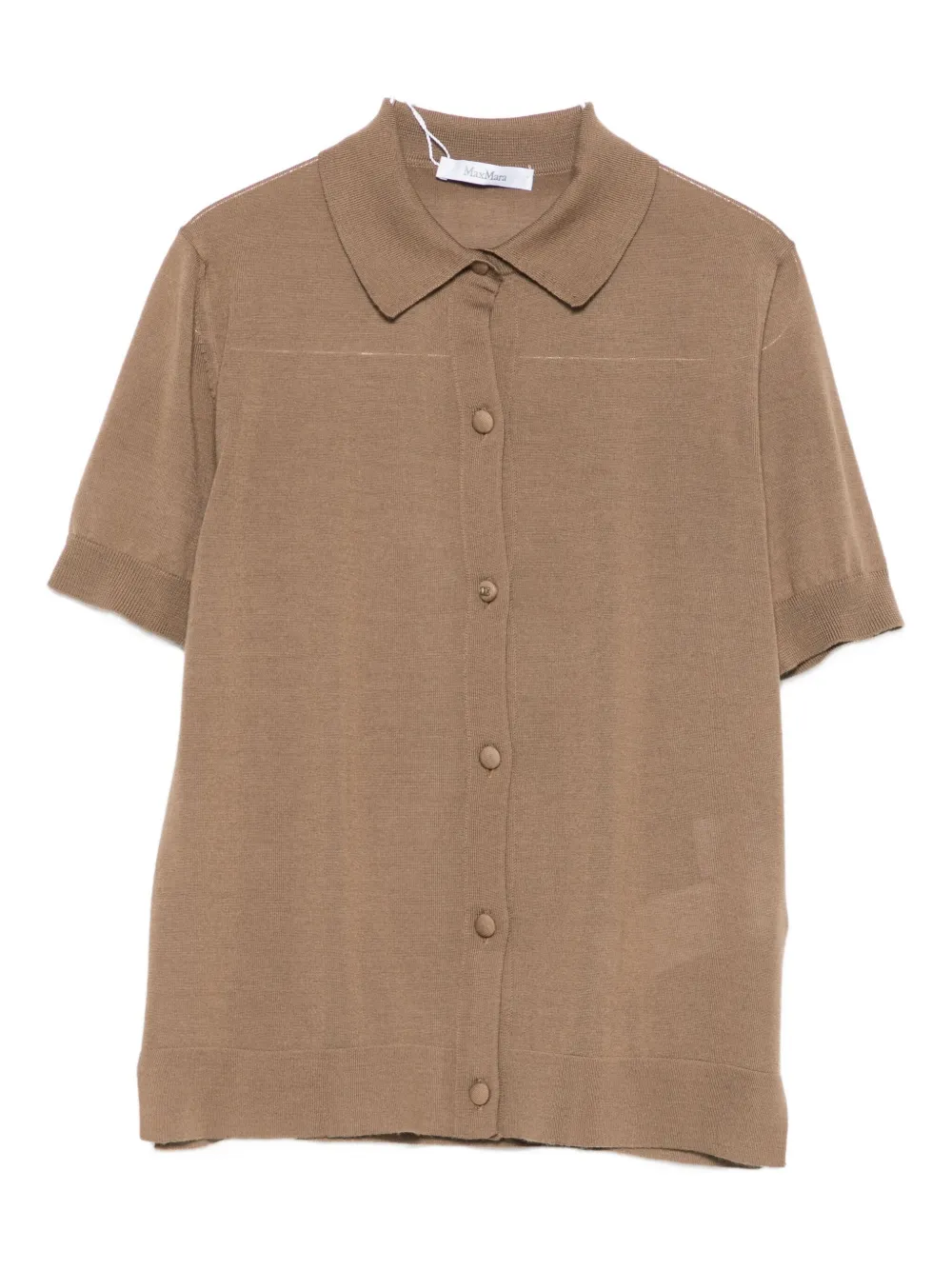 Max Mara Button-front Short-sleeve Shirt In Brown