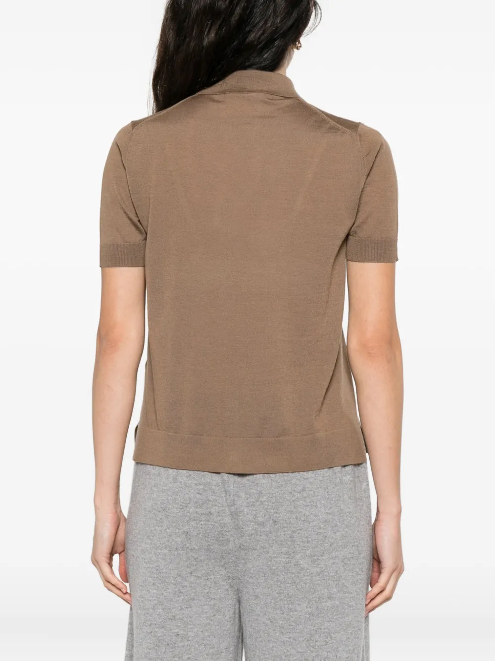 Max Mara Shirt met knopen en korte mouwen Bruin