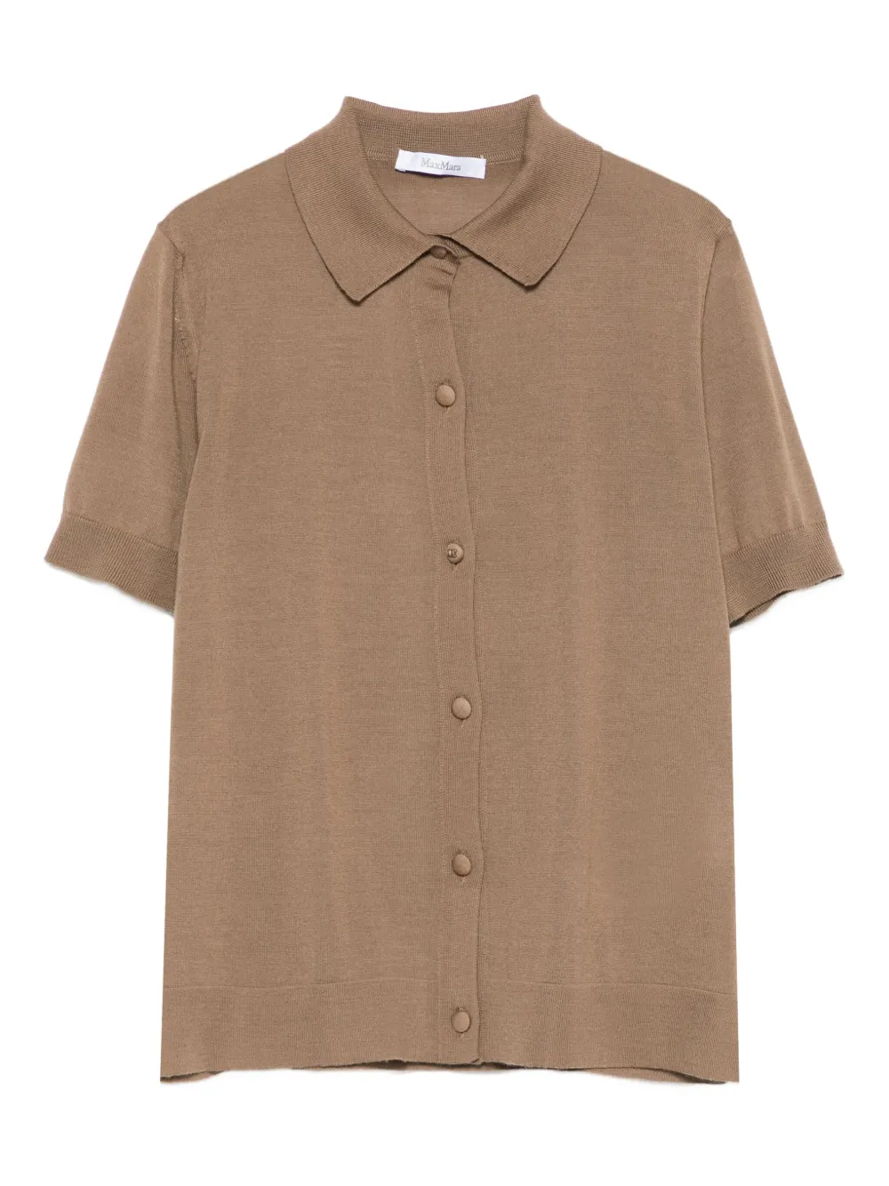 Max Mara Shirt met knopen en korte mouwen Bruin