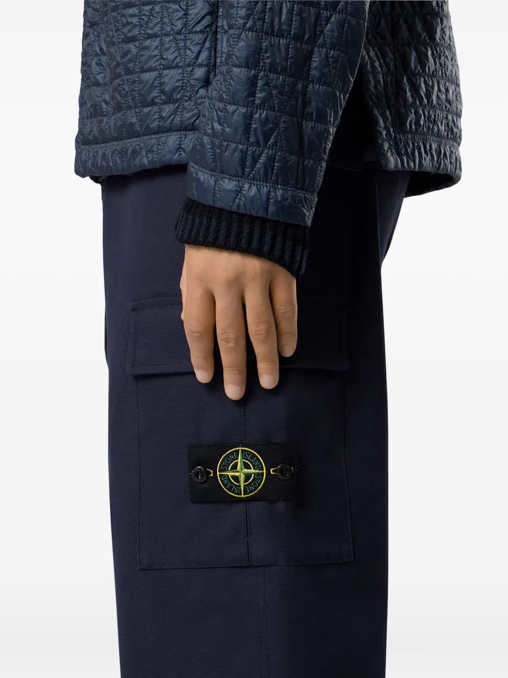 Stone Island Broek met Compass-logopatch Blauw