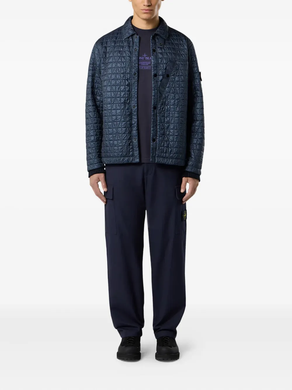 Stone Island Broek met Compass-logopatch Blauw