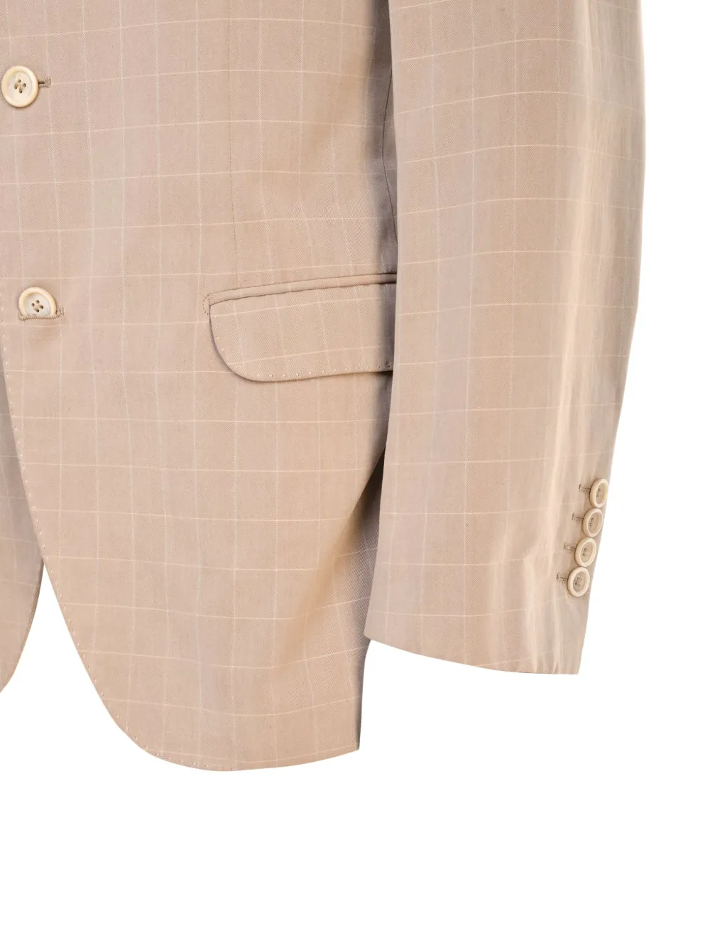 Brunello Cucinelli checked-pattern single-breasted blazer Roze