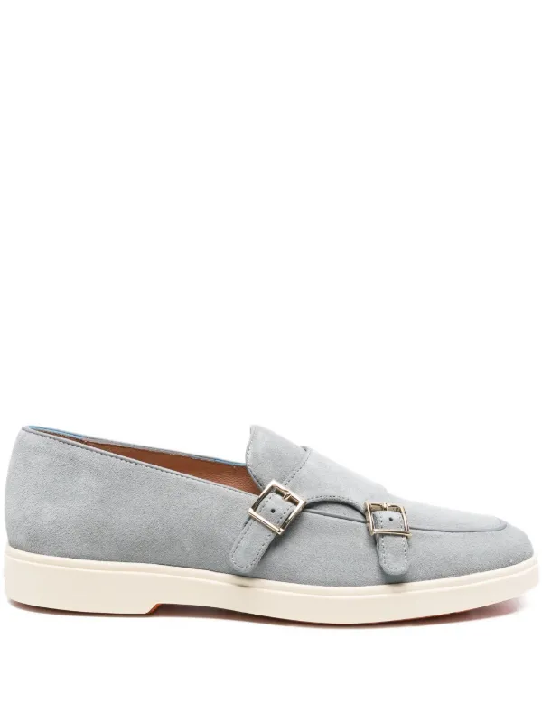 【美品】Santoni(サントーニ) ダブルバックルローファー Santoni ダブルバックル ローファー | ブルー | FARFETCH JP