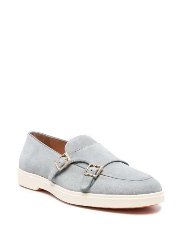 Santoni (サントーニ) ダブルバックルローファー Santoni ダブルバックル ローファー | ブルー | FARFETCH JP
