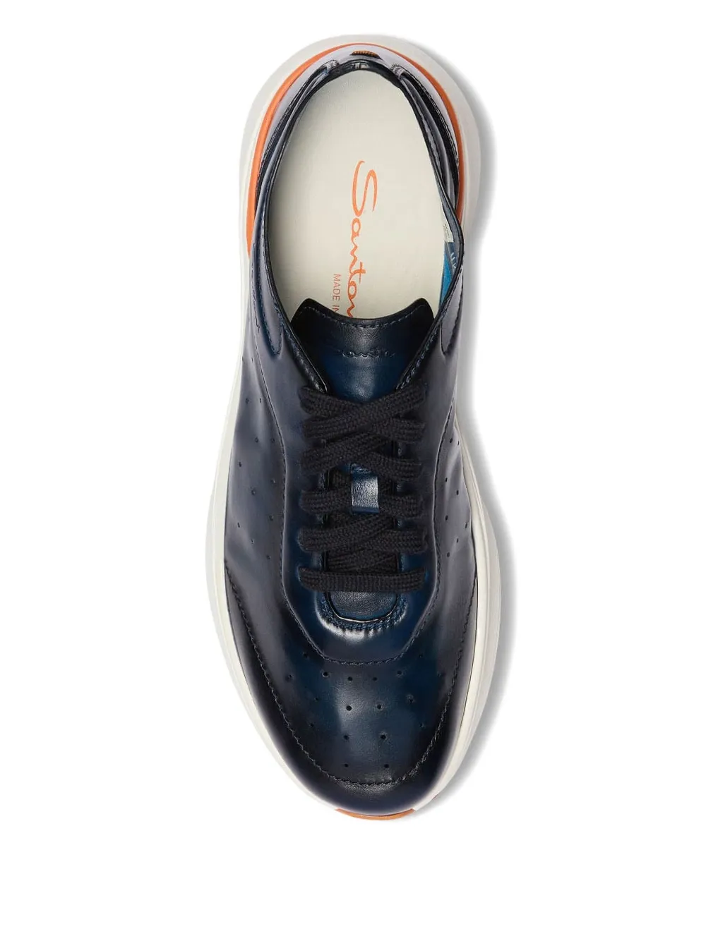 Santoni Bounce perforated leather sneakers Blue