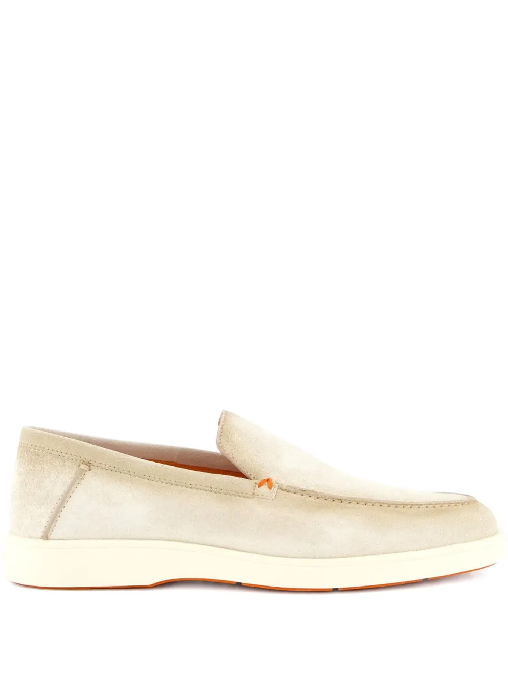Santoni suede leather loafers Neutrals