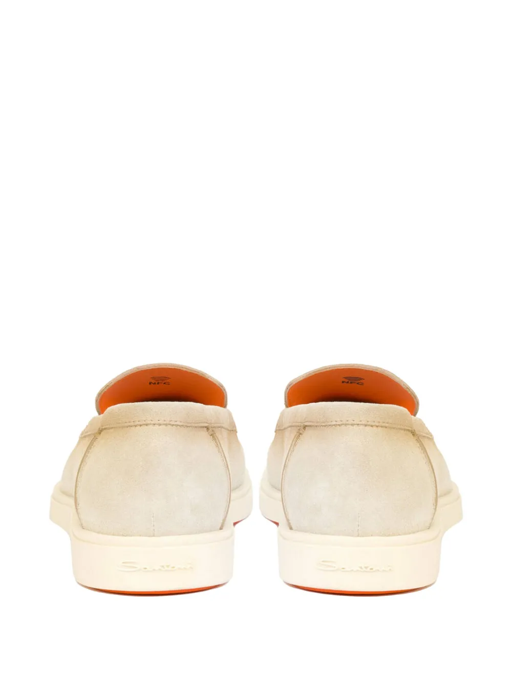 Santoni suede leather loafers Neutrals