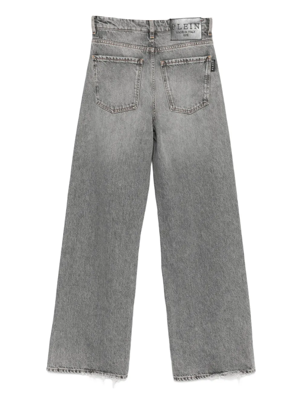 Philipp Plein Frayed-hem Jeans In Gray