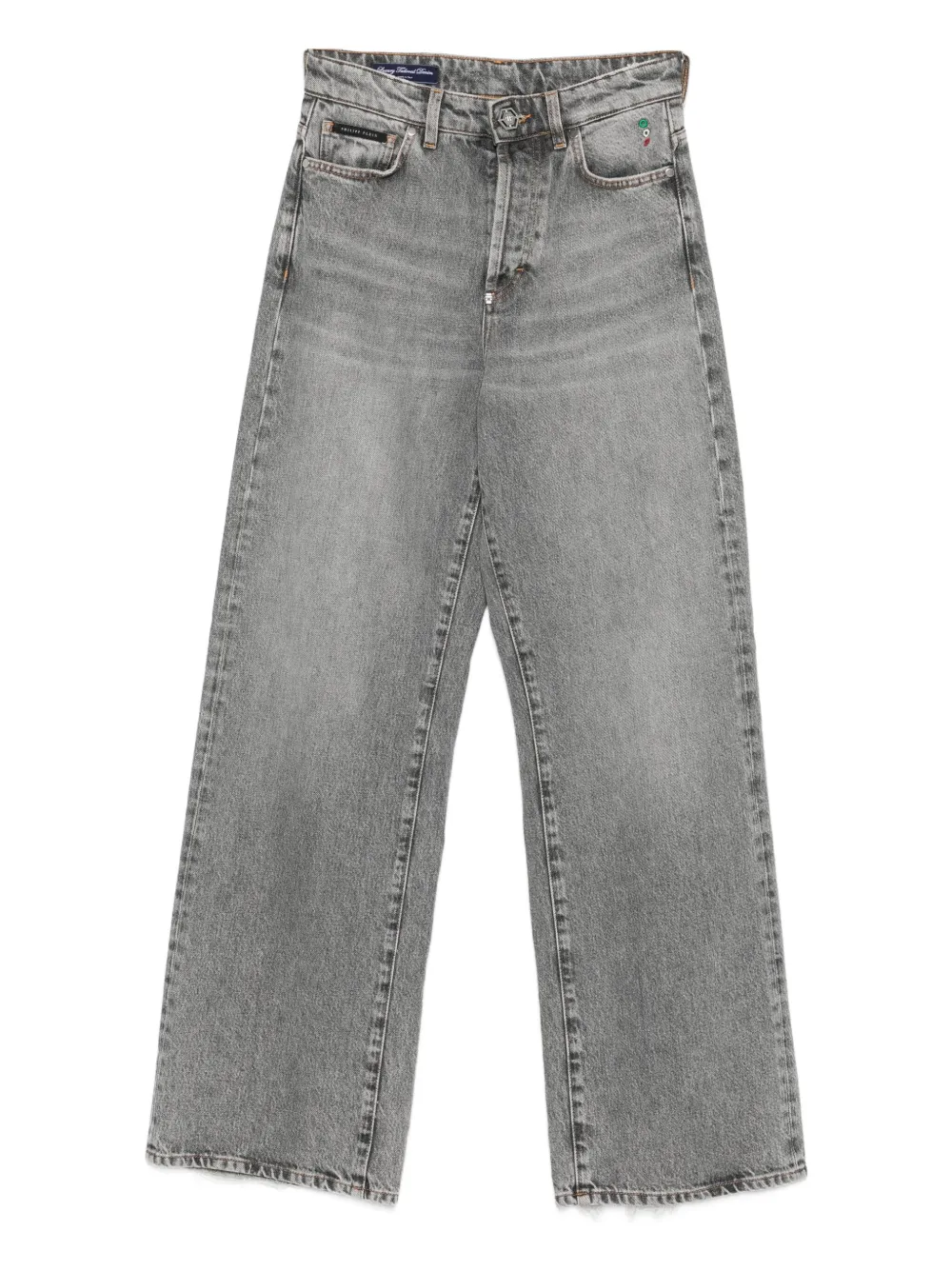 Philipp Plein Frayed-hem Jeans In Gray