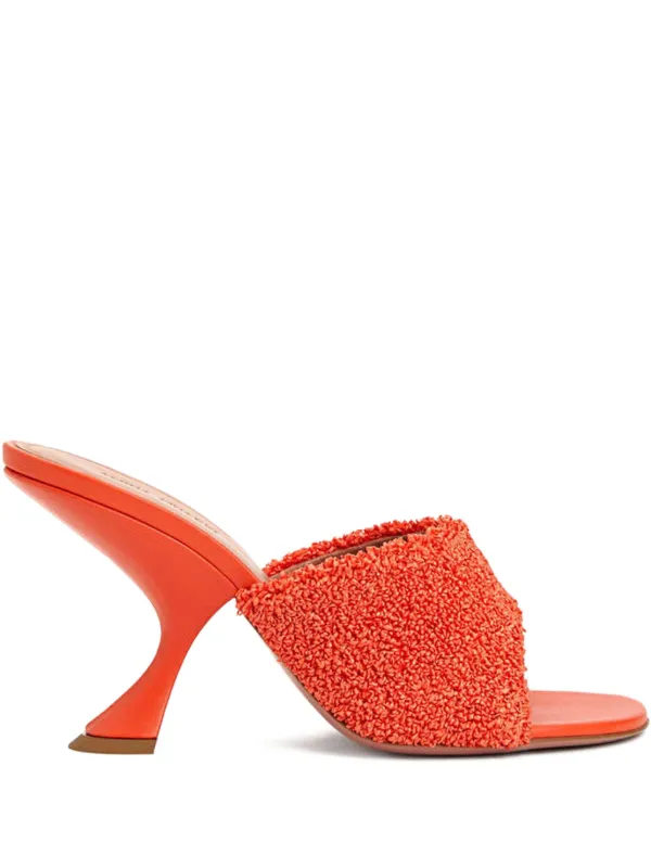 Amina Muaddi 90mm Taylor sculpted-heel Sandals | Orange | FARFETCH HK