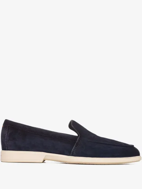 Santoni suede leather loafers