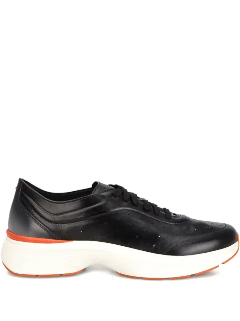 Santoni perforated leather low-top sneakers